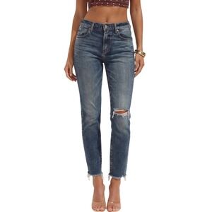 Moussy Vintage Slim Straight Jeans Womens 26 Blue Excellent‎ Distressed Japan
